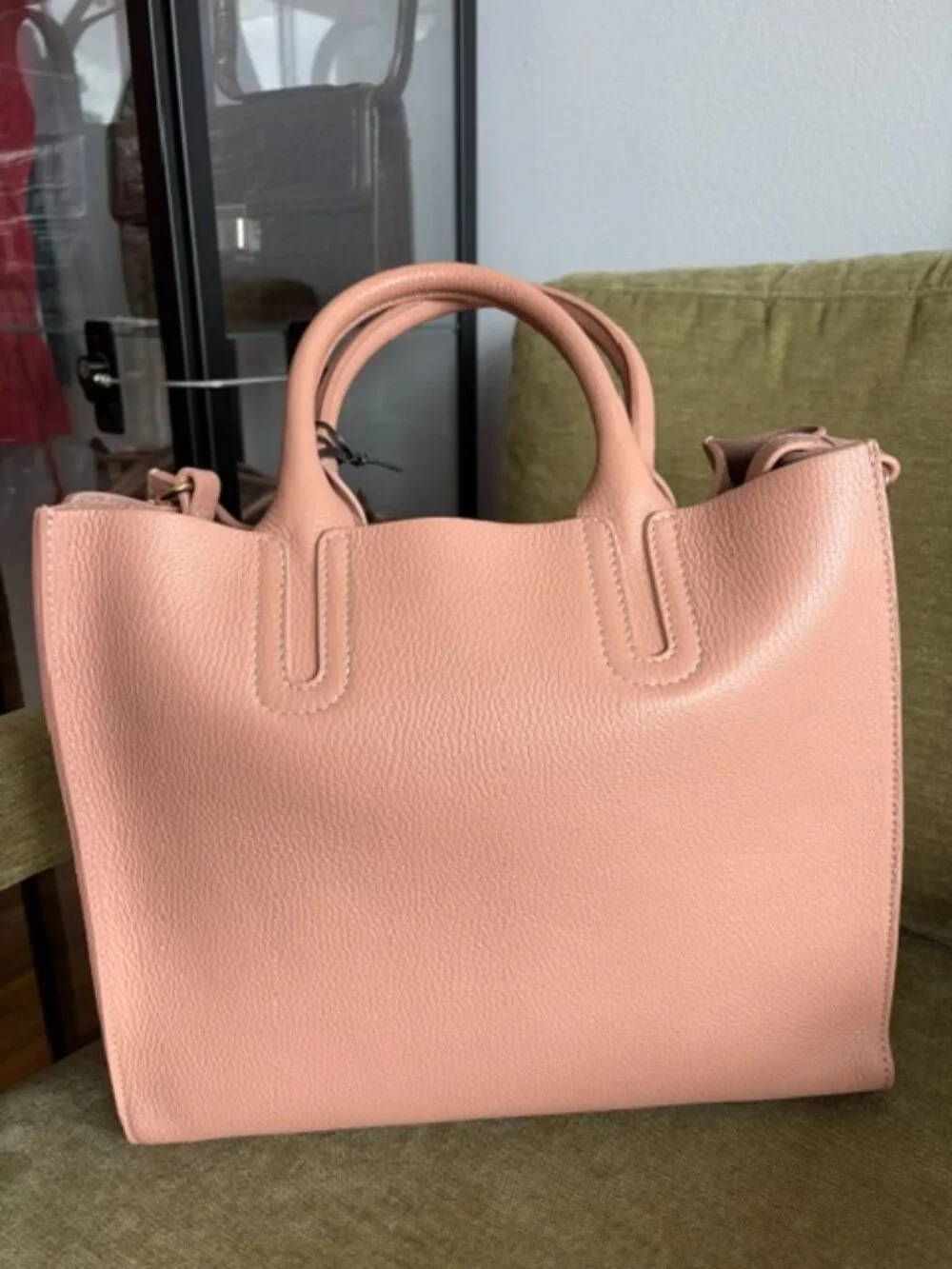 Roberto Cavalli Pink Leather Satchel with Belt